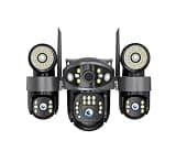 BXGBWKZHRQF 6MP Three Lens WiFi PTZ Security Cam Floodlight Night Vision Surveillance(EU_WiFi CAM ADD 64G)