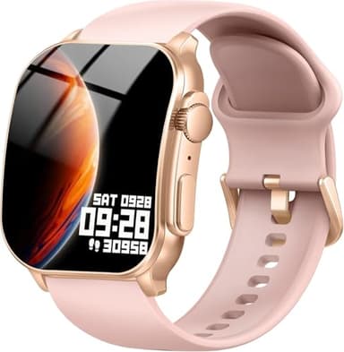 Poounur Smart Watch for Women, AMOLED Curved Display Fitness Tracker with Answer/Make Calls, 100+ Sport Modes, 24/7 Heart Rate/Sleep Monitor/Pedometer