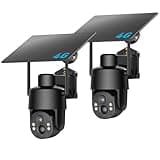 Tefrio No WiFi Security Camera with Built-in 4G LTE SIM Card, Live View, 360° Panoramic View, 2K Color Night Vision, Instant Alerts, Solar Powered, Cellular Security Camera for Remote/Off-Grid Area