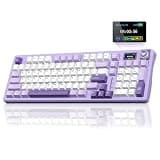 AULA S98 Pro Wireless Mechanical Keyboard with Screen & Knob, Tri-Mode Creamy Keyboard with Number Pad, Pre-lubed Linear Switches, Hot Swappable RGB Backlit Computer Gaming Keyboards for PC/Laptop