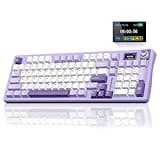 AULA S98 Pro Wireless Mechanical Keyboard with Screen & Knob, Tri-Mode Creamy Keyboard with Number Pad, Pre-lubed Linear Switches, Hot Swappable RGB Backlit Computer Gaming Keyboards for PC/Laptop