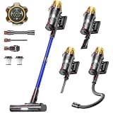 Cordless Vacuum Cleaner, Upgraded 650W 55KPA 70Mins Cordless Stick Vacuum Cleaner with Flexible Hose,Self-Standing,Touch Screen, Anti-tangle Wireless Vacumm Cleaners for Home/Pet Hair/Carpets/Floors