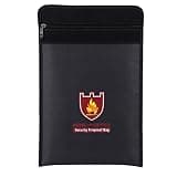 POENVFPO Fireproof Document Bag, Double Sided Water Proof Pouch for Money Cash Li Battery Safe Storage Holder Black 15X11 Inch