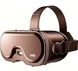 VR Headset for Phone, 3D Family Anti-Blue Eyes Protected HD Lenses, 120° FOV Virtual Reality Headsets VR Goggles for iPhone17/16/15/14/13/12/11, Samsung, Android (Brown)