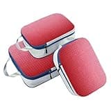 3 Piecing Packing Travel Bag 100% Polyester Garment Bag Closet Storage, Red-to-pink Gradient (3 Set)