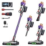 Cordless Vacuum Cleaner for Home, 600W/50KPa Powerful Suction, 60Mins Self-Standing Stick Vacuum with Anti-Tangle Brush & LED Display, Lightweight Handheld Vacuum for Pet Hair, Carpets & Hard Floors