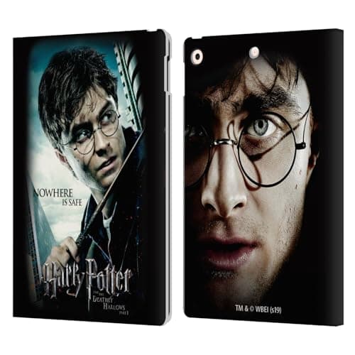 Head Case Designs Officially Licensed Harry Potter Potrait Deathly Hallows VII Leather Wallet Case Compatible with Apple iPad 10.2 2019/2020/2021