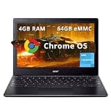 Acer Chromebook 311 11.6" HD Laptop, Intel Celeron N4500, Intel UHD Graphics, 4GB LPDDR4X RAM, 64GB eMMC, Webcam,Wi-Fi, Chrome OS, Black (Renewed)