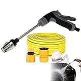 High Pressure Washer – Car Wash Water Wand for Garden Maintenance – Multi Functional Spray Hose Nozzle – Home Outdoor Driveway Patio Cleaning Tool with Foam Pot