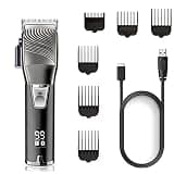 Pro Hair Clipper, Barber Professional Fading Blending Strong Motor Rechargeable Trimmer Electric Cutting kit(Cr34a)