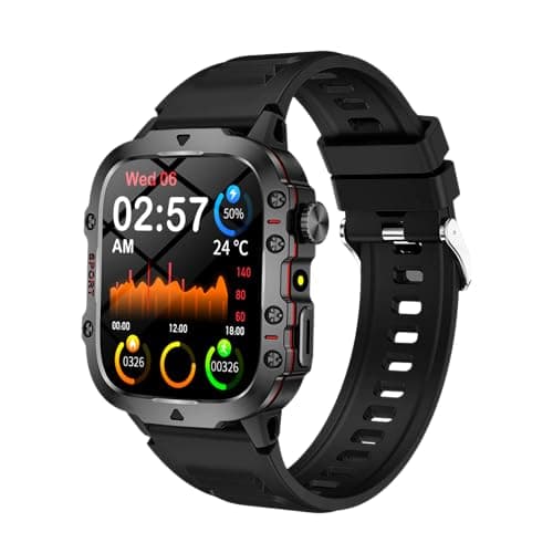 Men's smartwatch, an Intelligent Fitness Tracker with Wireless Calling, Music Control, Remote Camera, and Motion Monitoring Functions - an Ideal Gift for Runners, Athletes (Black)