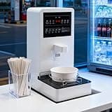 QUGURLID Self-Service Instant Noodle Cooker Commercial Countertop Pasta Cooker w/Smart Touchscreen Automatic Water & Temperature Control Timer for Convenience w/300 Bowls