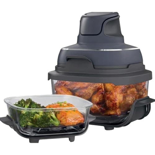 1.Portable Air Fryer Cooking System with Glass Containers Crispy Cooking and All In One Meal Prep Solution