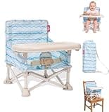 YEFAJUMP 3-in-1 Portable Baby Chair, Baby Beach Chair with Removable Tray & Carry Bag, Travel Booster Seat for Dining, Outdoor Use, Beach & Baby Travel Essentials, 6 Months–3 Years