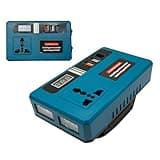 Battery Inverter - 5x3 Inch Size, Inverter with LED Light, Universal 21V Input, USB LED Light, Power Tool Converter, Multi Functional Adapter | Vehicle Charger Station, Camping RV Truck Home