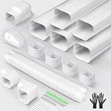 Mini Split Line Set Cover: 3 Inch 10Ft DIY Decorative Outdoor PVC Tubing Cover Kit for Mini Split, Air Conditioner, Central AC and Heat Pumps