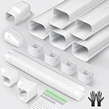 Mini Split Line Set Cover: 3 Inch 10Ft DIY Decorative Outdoor PVC Tubing Cover Kit for Mini Split, Air Conditioner, Central AC and Heat Pumps