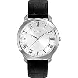 Bulova Men's Classic 3-Hand Quartz Black Leather Strap Watch, Roman Numeral Markers, 41mm
