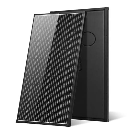N-Type 100 Watt Solar Panel, 25% High Efficiency, IP68 Waterproof, 12V 18BB Monocrystalline Solar Module, for RV, Van, Marine, Camper, Rooftop, Off-Grid, Black (100W-1pcs)