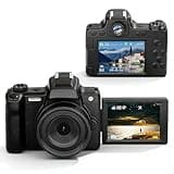 Decumeby 68MP 4K Digital Camera, with Flash 28X Zoom AF or MF 2.8 Inch 180 Flip Screen DSLR Viewfinder Cold Shoe Mount 1200mAh Battery for Teens Photography