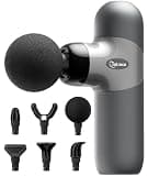 cotsoco Mini Massage Gun, Deep Tissue Percussion Muscle Massager, Compact Portable Handheld Massager with 6 Heads & 4 Speeds, Quiet for Home, Gym, Office, Travel, Gift for Men and Women