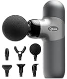 cotsoco Mini Massage Gun, Deep Tissue Percussion Muscle Massager, Compact Portable Handheld Massager with 6 Heads & 4 Speeds, Quiet for Home, Gym, Office, Travel, Gift for Men and Women
