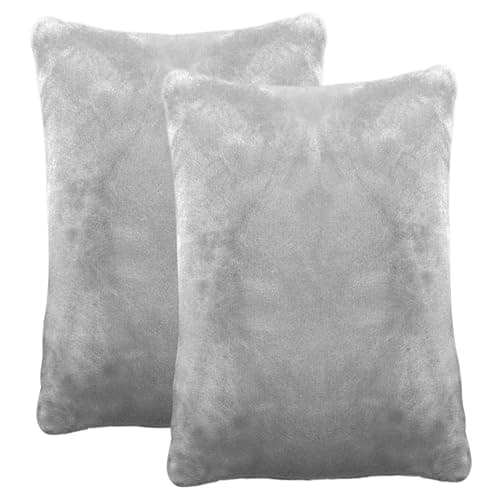 Gemuseeee 2 Pack Small Pillows, Soft Flannel Mini Cushions for Neck, Travel-Friendly Small Cushion, Gray (11.02x7.09 Inches) Knee Pillow, Pillow, Knee Cushion for Sleeping, Memory Fo
