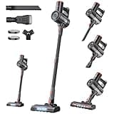 RONEAIR Cordless Vacuum Cleaner,40Kpa 45Min Vacuum Cleaners for Home,Self-Standing,Stick Vacuum with Wall Mount Storage,Anti-Tangle &,6 in 1 Lightweight Vacuum for Hard Floors Carpet Pet Hair - Black