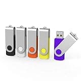 Aiibe 5 Pack 32 GB Flash Drive 32GB USB Flash Drive USB 2.0 Memory Stick Thumb Drive 32GB Multi Pack USB Drives (32G, 5 Mixed Colors: Black Red Yellow White Purple)