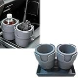 VivaElara Police Car Magnetic Cup Holder and Phone Tray Organizer – Dual Cup Holder Design with Adapter, Compatible with Yeti, Stanley, Nalgene, Celsius Canned Beverages and 20oz Water Bottles.