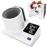 Barrel Design Blood Pressure Monitor for Home Use, One-Touch Upper Arm Blood Pressure Monitors for Home Use, Auto-Fit Wide Range 7.1"-16.5", 3-Color Backlight, 2 Users 2×99 Memory
