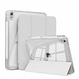 ZOPSGYU for iPad Air 11 Inch (M4/M3/M2) 2026/2025/2024, iPad Air 5th/ 4th Generation 10.9 Inch 2022/2020 Case with Pencil Holder -Shockproof Cover & Clear Crystal Backshell, Auto Wake/Sleep, Sliver