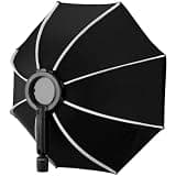 Lectronify FastBox 28" Octagonal Softbox – Quick-Open Snap Lock Design, Silver Interior, Dual Diffusers, 120° Adjustable Tilt, 5/8" Stud Mount for On-Camera Flash Photography