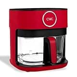 COOK WITH COLOR 1400W 5.5Qt Digital Kitchen Air Fryer with Glass Basket, 8 Presets Healthy Cooking Options, Bake, Fry, Reheat, 60-Min Timer, Adjustable Temperature Control 175°F–400°F, Red