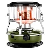 Kerosene Heater, 9000 BTU Non-Electric Radiant Heater with 4.5 L Tank, Portable Kerosene Stove for Camping, Hunting, Ice Fishing, Garage, Outdoor Use, Home Backup Heating (Army Green)