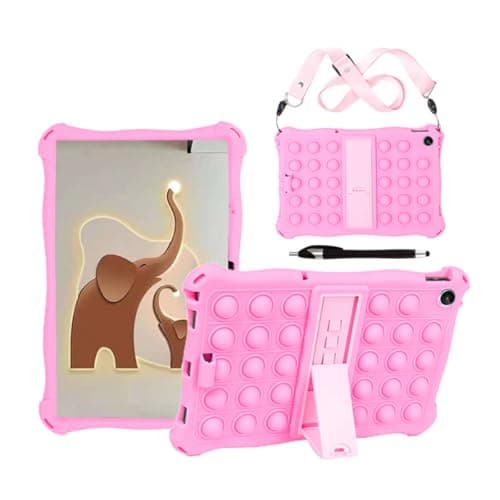 BMPNLSZ Cover for Xiaomi Pad 5, Black Flexible Silicone Slim fit Soft Shell Cute Back Case Bumper Rubber Protective Case (11,0"), Lanyard + Touchscreen Pen, Pink1