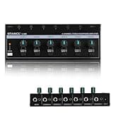 Headphone Amplifier 6 Channel, Stereo Headphone Amp with 3.5mm&6.35mm Input and Output, Metal Portable Studio Headphone Amp Splitter, Headphone Mixer with Mono and Stereo for Recording Studios