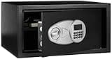 Amazon Basics Steel Security Safe Box with Digital Keypad, for Valuables, Cash, Jewelry, Documents, Removable Shelf, Black, 1 Cubic Foot, 16.9"x14.6"x9.1" (WxDxH)