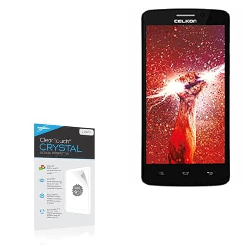 BoxWave Screen Protector Compatible With Celkon Millennia Q5K Power - ClearTouch Crystal (2-Pack), HD Film Skin - Shields From Scratches
