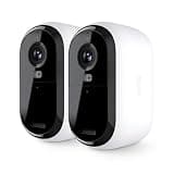 Arlo Essential Security Cameras Wireless Outdoor 2K (2nd Gen, 2023 Release) - Battery Power, Person Recognition, Package Detection, Animated Preview, 1-Month Trial of Secure Plan, 2 Cam, White