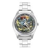 FodPand Mens Stainless Steel 3-Hand Analog Watch Easy Reader 40mm Dial