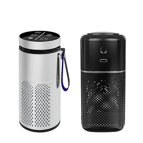 Negative ion car air purifier intelligent temperature measurement touch large screen portable (Size : BCAP-01-White)