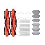 Compatible For Xiaomi, Robot Vacuum S10 S12 B106GL / Mop 2S XMSTJQR2S Replacement Main Side Brush Filter Cloth Parts Accessories(16pcs white)