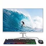 STGSivir All in One Desktop Computer, 23.8" FHD Display, Intel Core i7 up to 3.9G, 16GB RAM, 512GB SSD, WiFi 5, BT, RGB Keyboard & Mouse, Webcam, Windows 11 Home,White