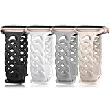 TOYOUTHS 4 Pack Braided Silicone Bands Compatible with Apple Watch Bands 42/41/40/38mm Women, Celtic Slim Thin Lace Sport Breathable Strap for iWatch Series 11/10/9/8/7/6/5/4/SE 3/2/1