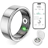 TYUIOL Smart Ring for Women Men,Fitness Tracker Ring with Heart Rate, Sleep Monitoring, Blood Oxygen, Step Counting for iOS and Android, No Subscription Fee, Waterproof (Silver,10)