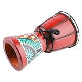 African Drum 5in Wooden Djembe Hand Percussion Instrument, Crisp Sound African Hand Drum for Kids and Adults, Solid Wood with Leather Head for Music Therapy and Rhythm