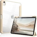 IAMKHO Case for iPad (A16) 11th Generation 11 Inch 2025, iPad 10th Generation Case 10.9 Inch 2022 with Pencil Holder, Shockproof Cover with Clear Back Shell, Supports Auto Wake/Sleep (Champagne Gold)