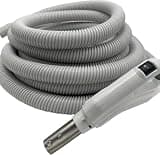 Universal Central Vacuum 35 ft Low Voltage Hose, ON-Off Switch Control-Compatible with Most Central Vacuum Inlets