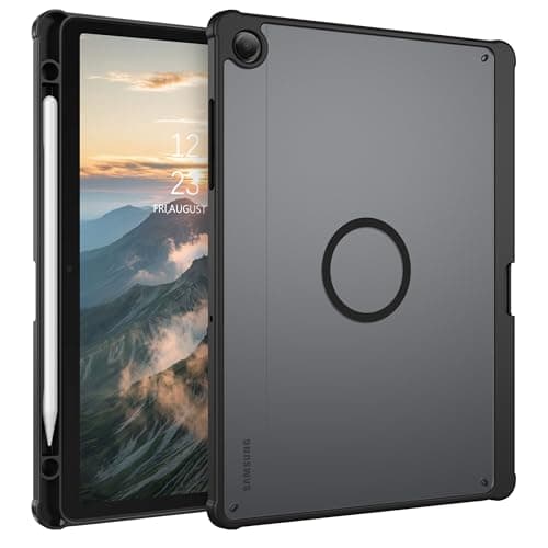 DUEDUE for Samsung Galaxy Tab A11 Plus/Samsung Tab A9 Plus 11" Case Magnetic, Translucent Matte Back Anti-Scratch Shockproof Cover Protection Case for Galaxy Tab A11+/A9+ Case, Black